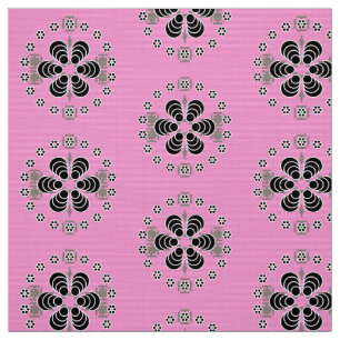Tissu Bandana Print - rose, noir et gris