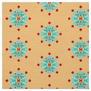 Tissu Bandana Print - turquoise et pêche