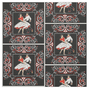 Tissu Bandana rouge et noir 2 de couples de danse carré