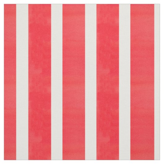 Tissu Bande d'aquarelle blanche rouge (Échantillon)