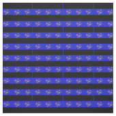 Tissu Bande de fleur folk bleue noire (Échantillon)