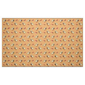 Tissu Bande dessinée jaune de panier de fleur de chiot (Fat Quarter)