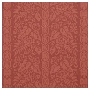 Tissu Bande florale 1885, rouge pavot