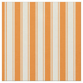 Tissu Bandes à tiques orange et crème (Fermer)