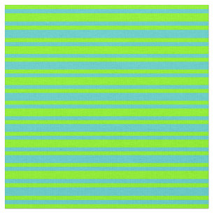 Tissu Bandes aux couleurs turquoise et chartreuse