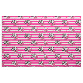 Tissu Bandes de bonbons rose blanc (Yard)