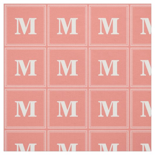 Tissu Bandes de corail monogramme (Échantillon)