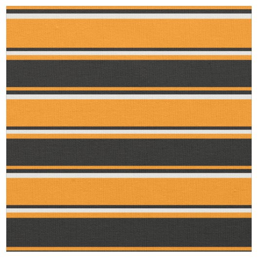 Tissu Bandes de couleur orange foncé, noire et blanche (Fermer)