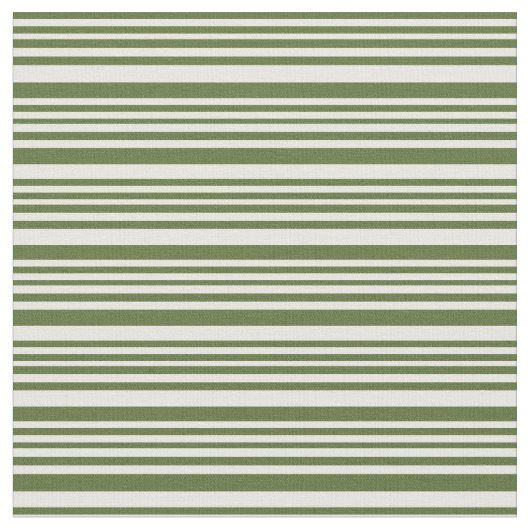 Tissu Bandes de couleur vert foncé et blanche (Fermer)