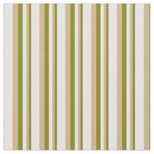 Tissu Bandes de couleur verte, bronzée et blanche