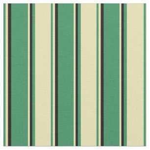 Tissu Bandes de couleur verte, brune et noire