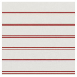 Tissu Bandes de crème rouge foncé et de menthe