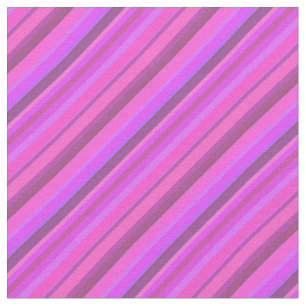 Tissu Bandes diagonales roses
