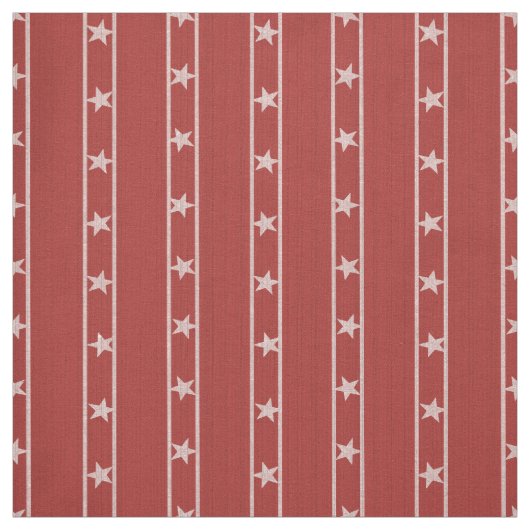 Tissu Bandes et étoiles rouge (Échantillon)