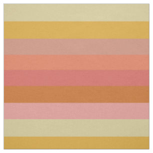 Tissu Bandes géométriques chaudes orange et jaune