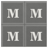 Tissu Bandes gris monogramme (Fermer)