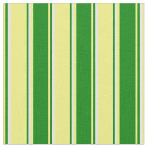 Tissu Bandes jaunes, vertes et blanches