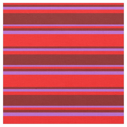 Tissu Bandes rouges, marrons et orchidées (Fermer)
