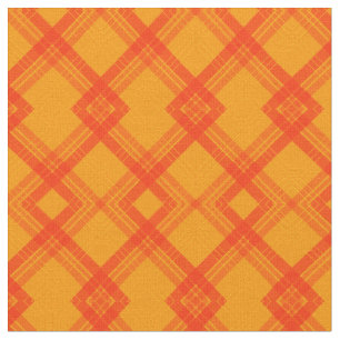 Tissu Bandes rouges sur un jaune orange vif