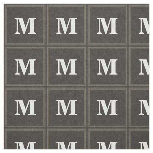 Tissu Bandes taupe monogramme (Échantillon)