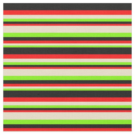Tissu Bandes vertes, bronzées, rouges et noires (Fermer)