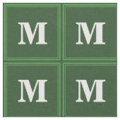 Tissu Bandes vertes monogrammes (Fermer)
