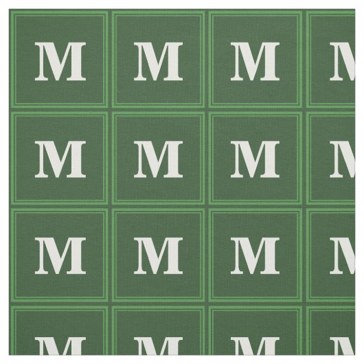 Tissu Bandes vertes monogrammes (Échantillon)