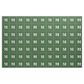 Tissu Bandes vertes monogrammes (Fat Quarter)