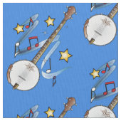 Tissu Banjo avec des notes et des étoiles (fermé)