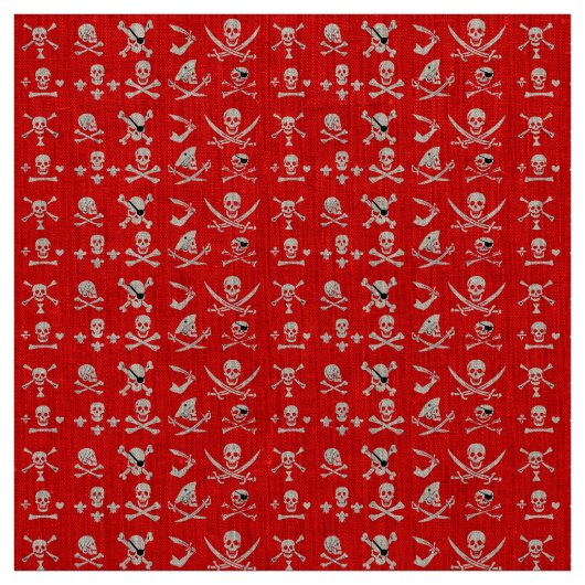 TISSU BANNIÈRES DE PIRATE ROUGE SKULL, OBJETS TRAVERSÉS, (Échantillon)
