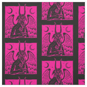 Tissu baphomet pentagram lune café démon rose chaud (Échantillon)