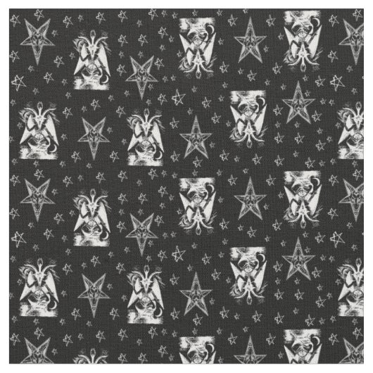 Tissu Baphomet Pentagrammes os Occulte Goth Fabric (Fermer)