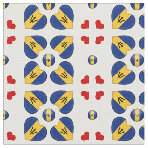 Tissu Barbados Flag & Barbados Heart fashion Fabric