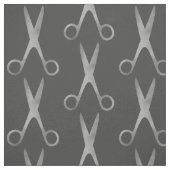 Tissu Barber salon ciseaux argent gris foncé motif (Échantillon)