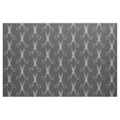 Tissu Barber salon ciseaux argent gris foncé motif (Fat Quarter)