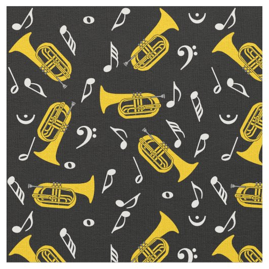 Tissu Baritones Bass Clef Music Notes (Fermer)