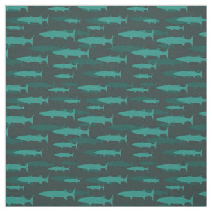 Tissu Barracuda Blue Fish Motif