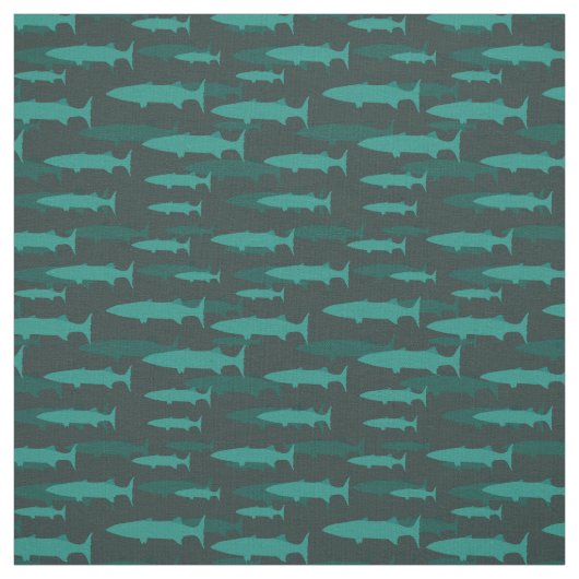 Tissu Barracuda Blue Fish Motif (Échantillon)