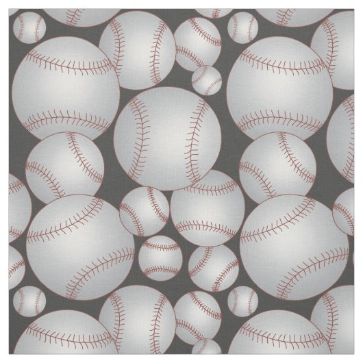 Tissu Baseballs Motif Grey (Échantillon)
