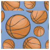 Tissu Basket-balls dispersés bleu-clair (Fermer)