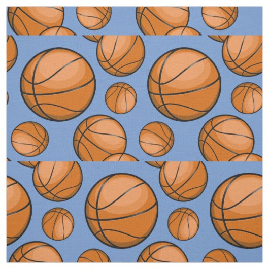 Tissu Basket-balls dispersés bleu-clair (Échantillon)