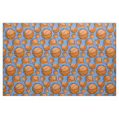 Tissu Basket-balls dispersés bleu-clair (Fat Quarter)