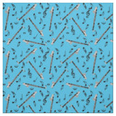 Tissu Bass Clarinet Black Music Notes (Échantillon)