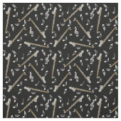 Tissu Bass Clarinet Black Music Notes (Échantillon)