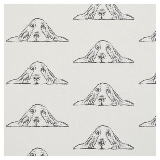 Tissu basset blanc (Échantillon)