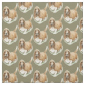Tissu Basset Hound Dog Art Fabric (Échantillon)