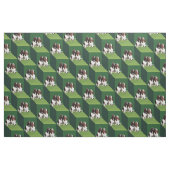 Tissu Basset Hound sur les cubes verts (Fat Quarter)