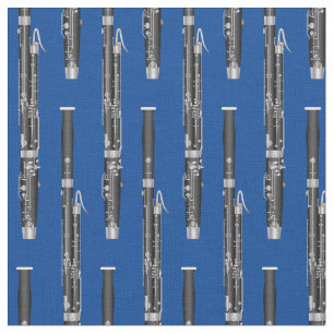 Tissu Basson Musique Musicien Salle Décor Bleu