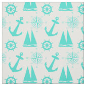 Tissu Bateau côtier bleu turquoise (Échantillon)