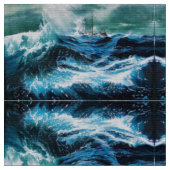 Tissu Bateau dans la mer dans la tempête (Fermer)